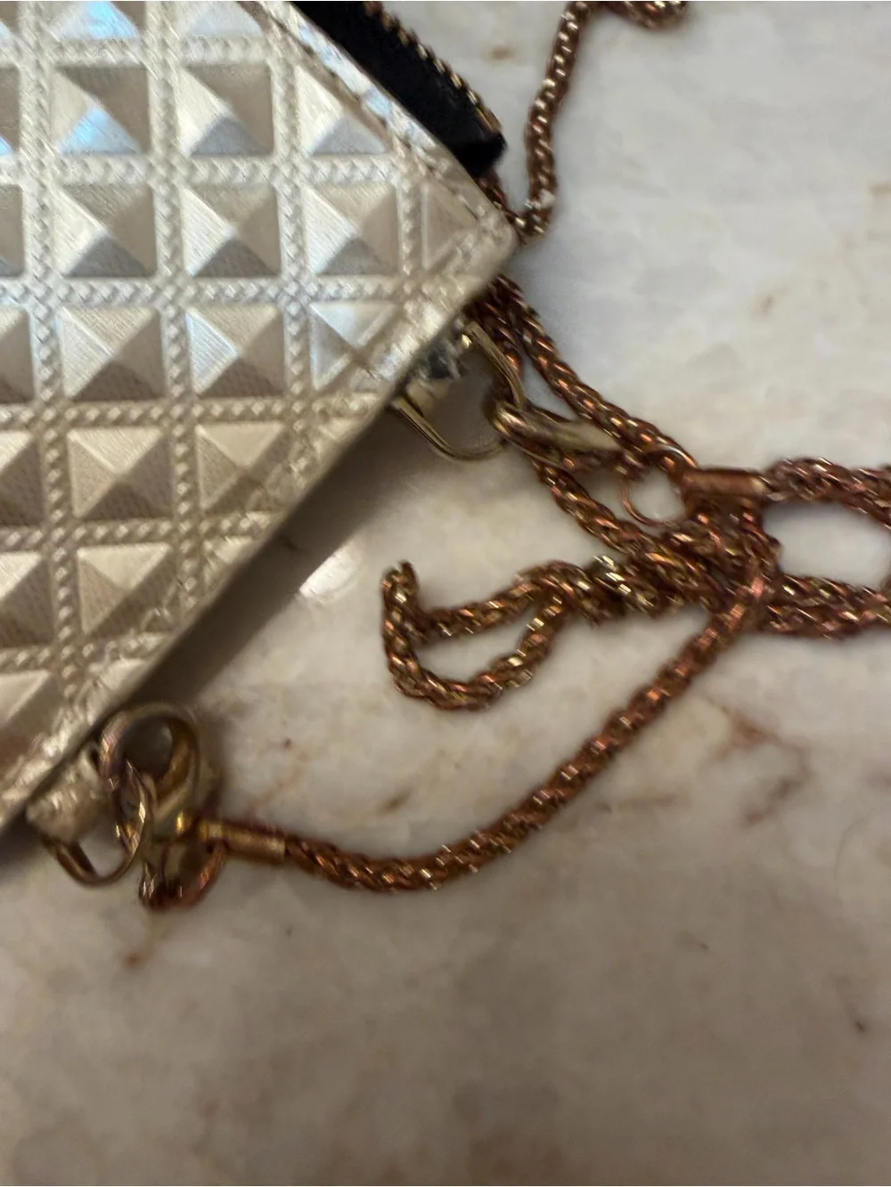 Bandolier Sheila pyramid pouch cream color metallic